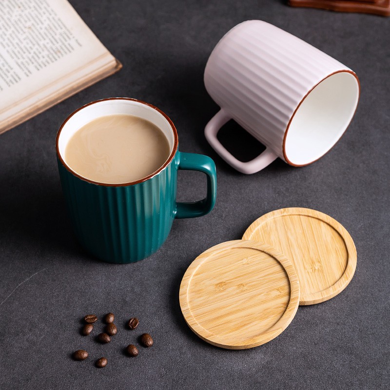 Mug with Lid Nordic Ins Ceramic Water Cup Household Creative Simple Large Capacity Drinking Cup Factory Wholesale