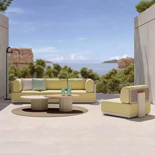Outdoor Furniture Sofa, Rattan Table and Chairs, Rope Sofa Chair, Courtyard Villa Sofa, Sales Department Lobby Rattan Sofa