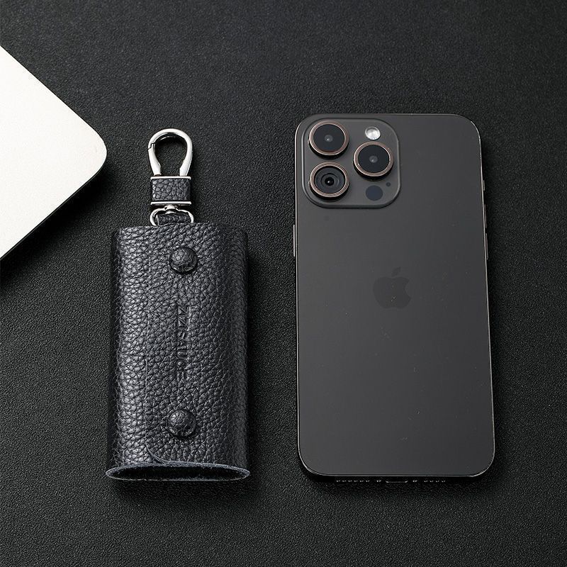 Vintage high-end genuine leather mini key pouch, genuine leather home key holder for men and women, waist leather keychain