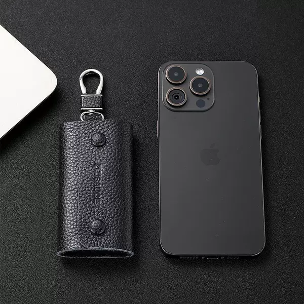 Vintage high-end genuine leather mini key pouch, genuine leather home key holder for men and women, waist leather keychain