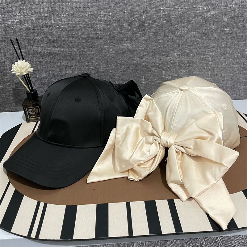 新款蝴蝶结棒球帽子女秋天韩版时尚优雅鸭舌帽夏季防紫外线太阳帽