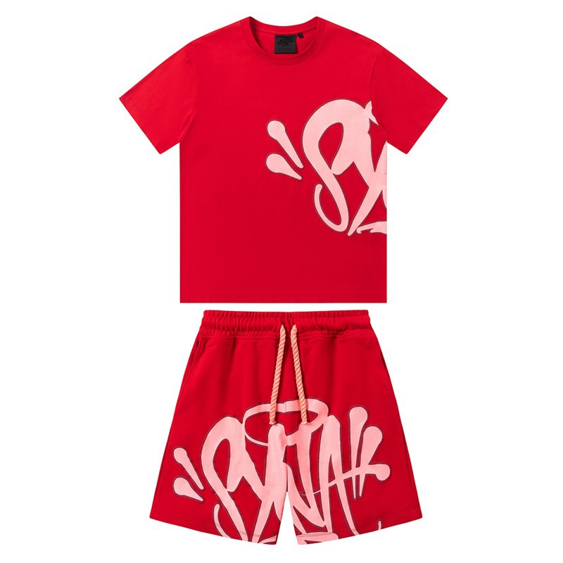Alta calidad SynaWord americano suelto sudadera con sombrero pantalones Y2K moda pareja casual conjunto Syna