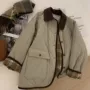 保暖新款格子翻领棉服