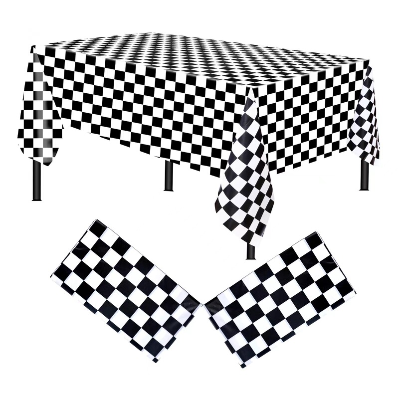 in stock Amazon checkered tablecloth cross-border black and white checkered tablecloth thickened PEVA disposable birthday dessert table party in stock Amazon checkered tablecloth cross-border black and white checkered tablecloth thickened PEVA disposable birthday dessert table party