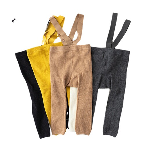 Spanish style spring and autumn high waist suspender nine-point pants baby big butt leggings baby leggings