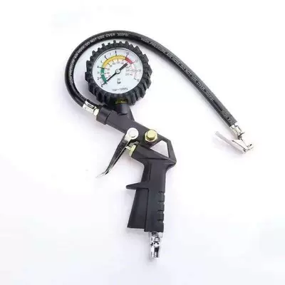 High-Precision Tire Pressure Gauge with Inflator for Electric Vehicles and Motorcycles, Tire Pressure Meter, Inflator Gun (Air pressure gauge/tire pressure gauge) - ordinary-tire-pressure-gun