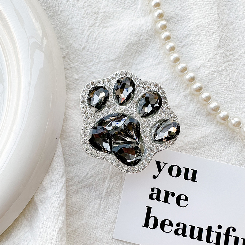 Paw Print Pattern Cute Paw Print Plastic Rhinestone Universal Phone Cases