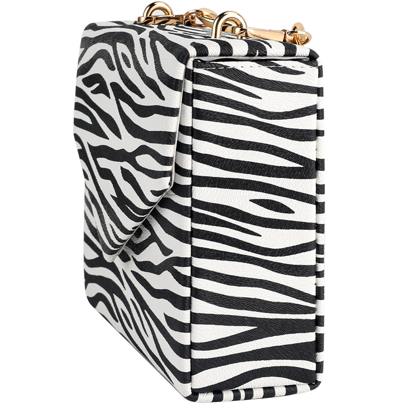 Nuevo patrón de cebra noche bolsa de banquete axilas pu moda todo fósforo de las mujeres hombro portátil crossbody bolsa de cadena para las mujeres