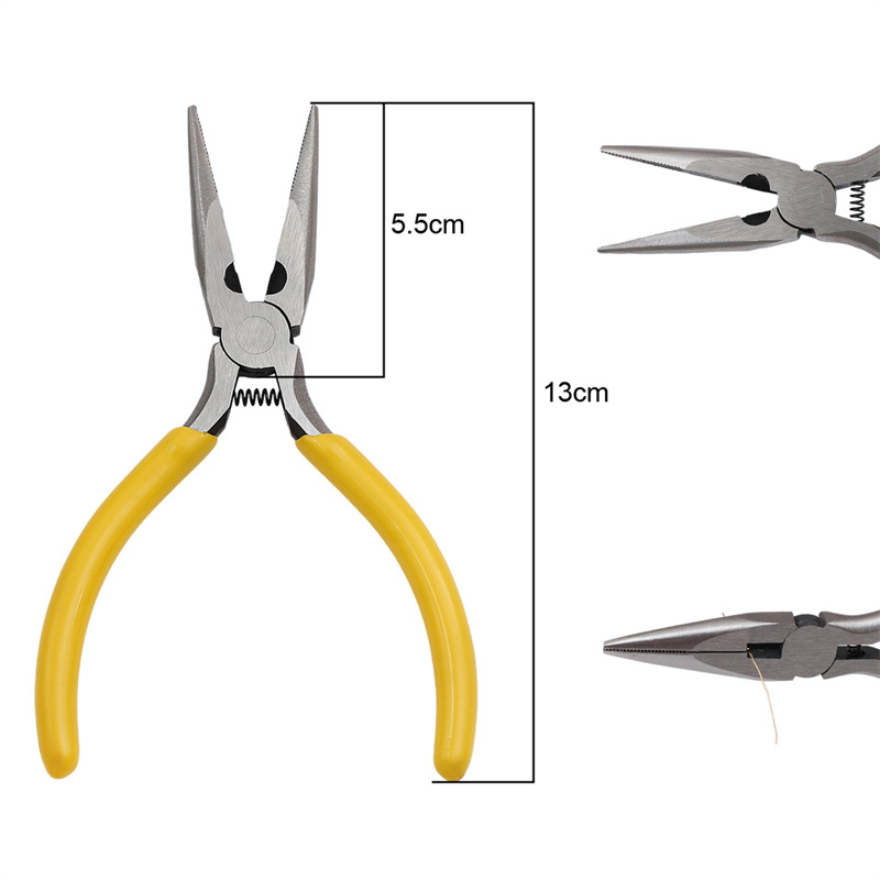 Yellow handle pointed tongs (with teeth)