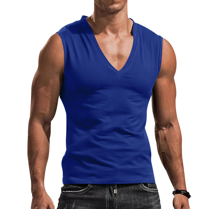 Hombres Color Sólido Camisetas Sin Mangas Con Espalda Cruzada Ropa Hombre display picture 5