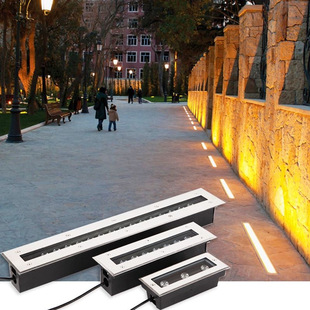 Long Strip Underground Light Embedded Wall Washer Spotlight Outdoor Waterproof Led Strip Underground Light Square Aisle Floor Light