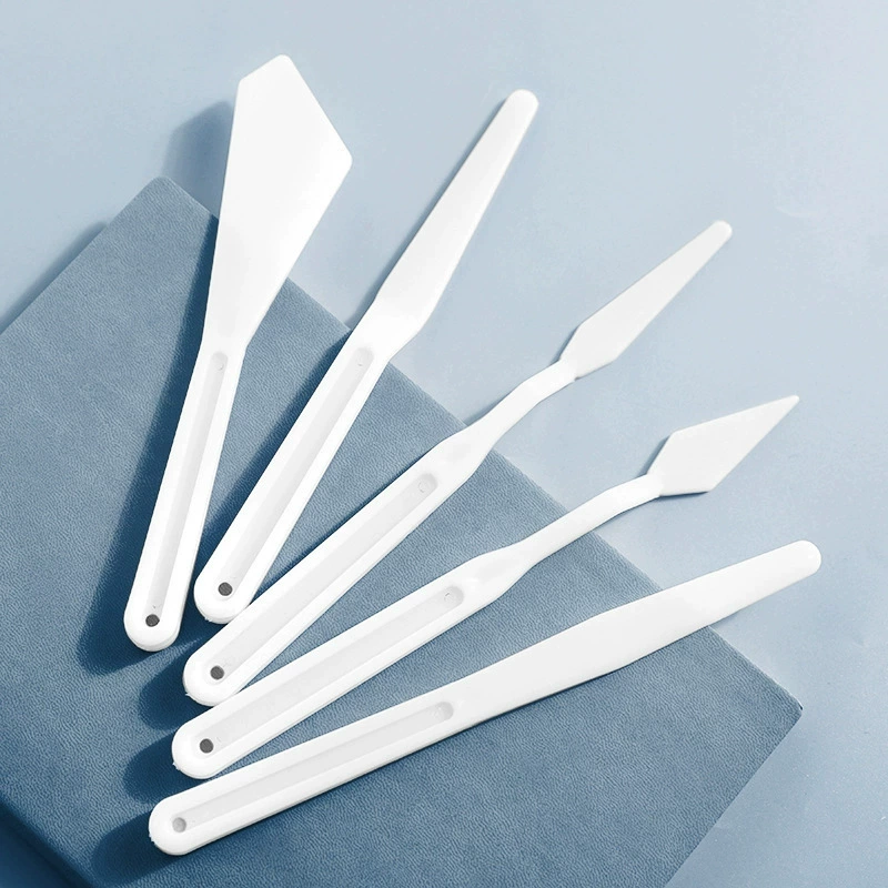 Новый нож для картины маслом пластик 5 костюма инструментов искусства акриловый Пигмент палитра нож гуашь скребок для картины маслом оптом