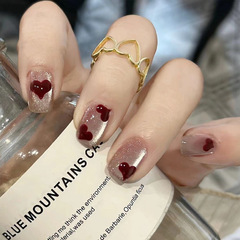 X305 False Nail Stickers Removable Wearable Nails New Product Hairen Sweetheart Cat Eye Hand-Painted Layer UV Cured 30 Pieces