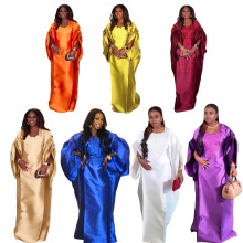 2025新款欧美绣花袍子跨境女装亚马逊外贸速卖通非洲大码连衣裙