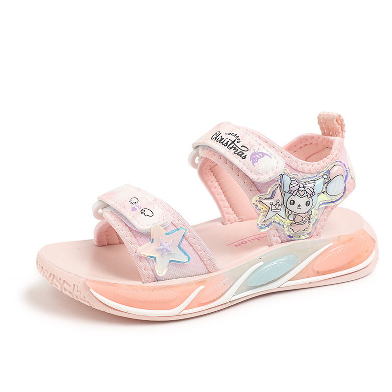 Zapatos de princesa para niñas de verano 2025 nueva moda sandalias de dibujos animados para niños zapatos de playa de dedo abierto suave image 7