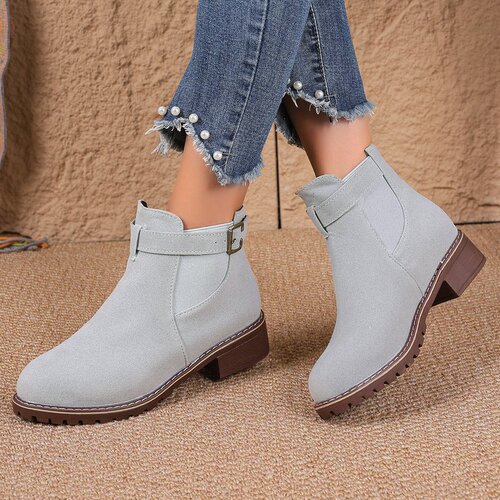 Women's Large Martin Boots Autumn/Winter New Full-coverage Martin Boots TEUM Casual Short Boots for Women