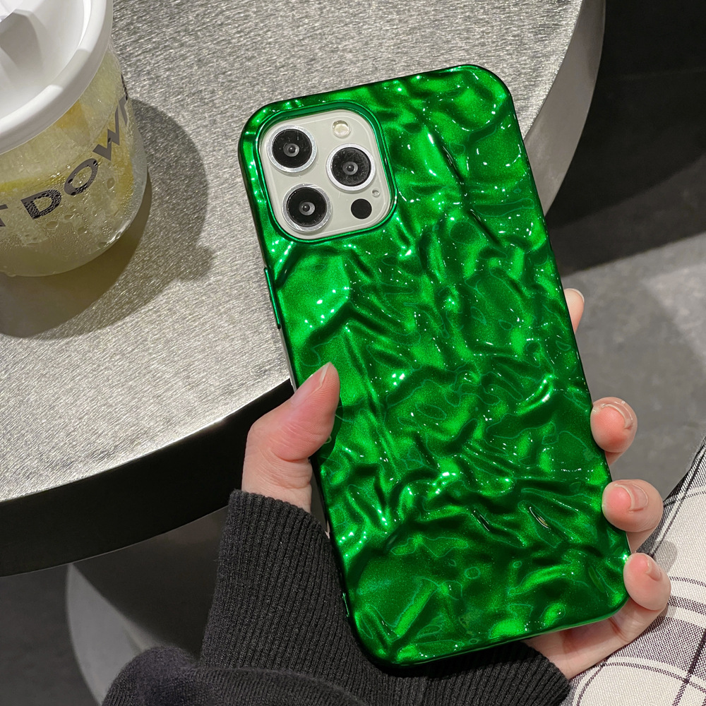 Emerald Tin Foil Phone Case For Iphone 14 Pro Max 13 12 11 Series_voghion.com
