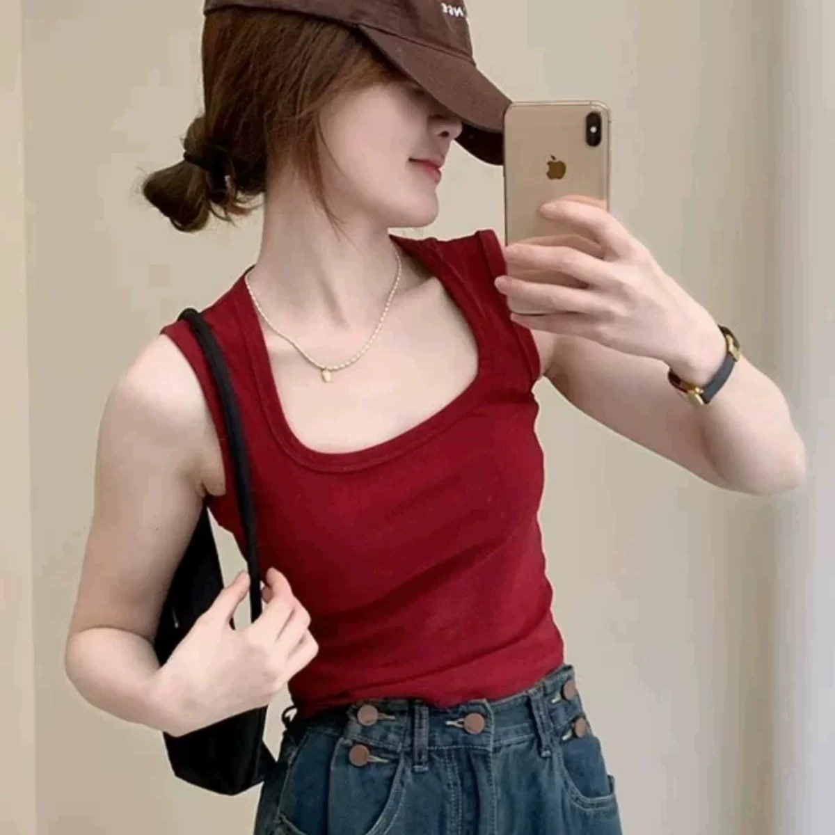 诗之韵 Buy one get one get one high-quality white impermeable vest vest versatile slimming outside and inside to cover the side breast