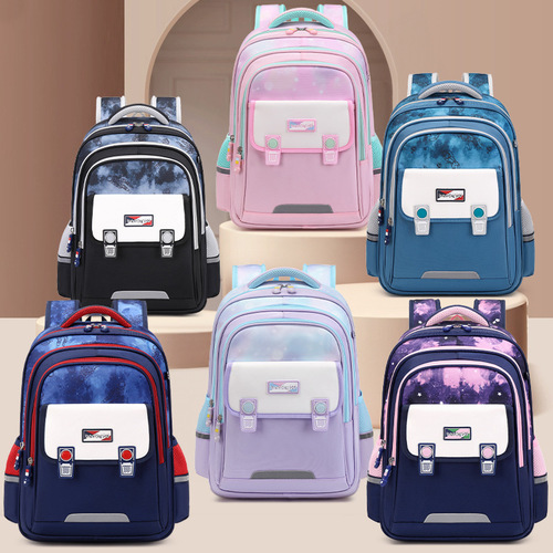 New high-looking schoolbag for primary school students, lightweight, burden-reducing, spine-protecting, large-capacity children's backpack for grades 1-6 foreign trade