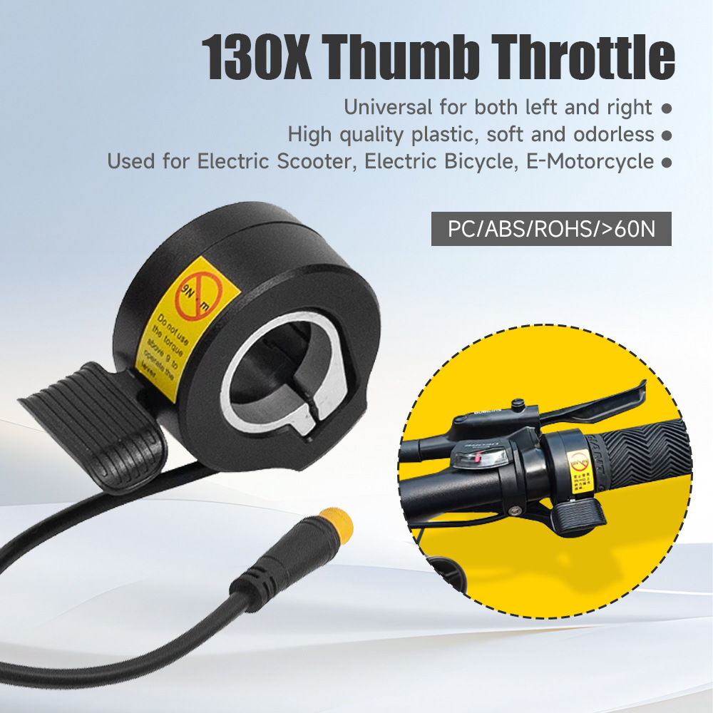 130X Thumb Throttle for Electric Scooter, Waterproof Wp Connector, Electric Bicycle Accelerator