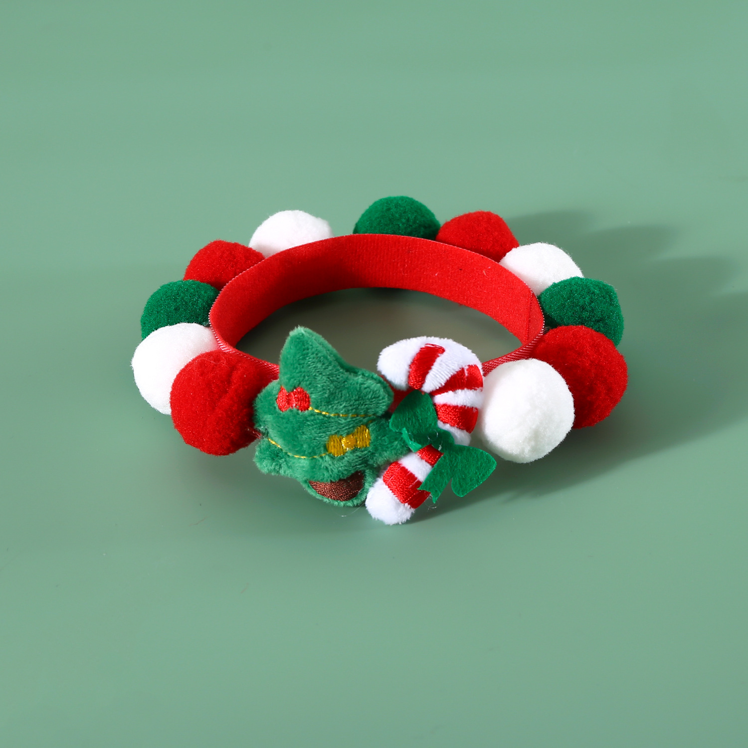2023 pet ball collar tela de peluche campana sombrero de árbol de Navidad colorido gato perro collar decoración cadena