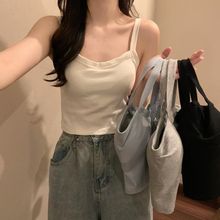 简约运动美背吊带背心女打底抹胸女学生韩版内外穿百搭内衣带胸垫