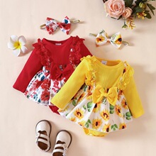 O 37355 Baby Girl Floral Hem Romper Ů���������� �羳ŷ