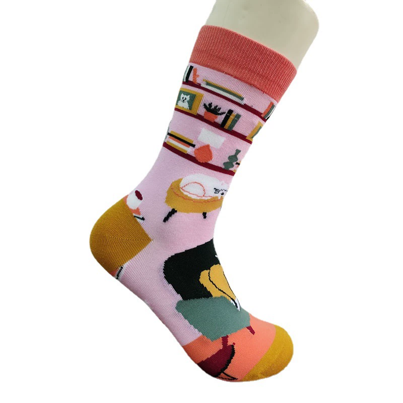 LT Мужская мода уличная Европейская и американская весна и осень зима европейский и американский хип-хоп уличные трендовые чулки для скейтборда с мультяшными животными ins