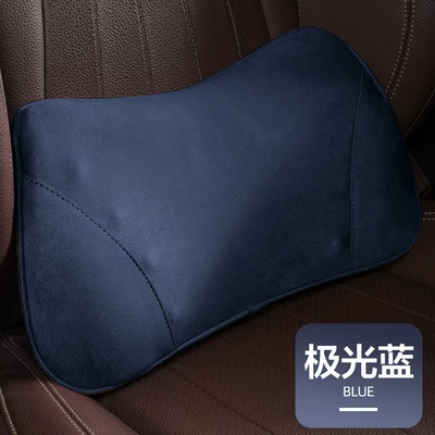 Seat Cushion, Car Lumbar Support, Waist support - suede-small-waist-aurora-blue