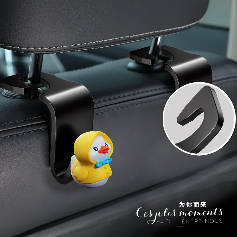 Gancho del asiento del patito amarillo de la celebridad de Internet Gancho pequeño del automóvil Gancho del automóvil Suministros de almacenamiento del automóvil Asiento trasero