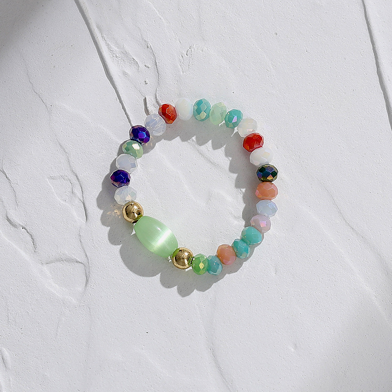 Daily Occasion Beaded Material Fashion Round Beaded Handmade Women's Rings 1 Piece