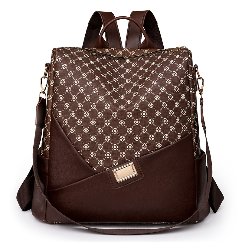 Bolsos para mujer 2024 nueva moda color de contraste para mujer mochila de viaje multifuncional de gran capacidad casual