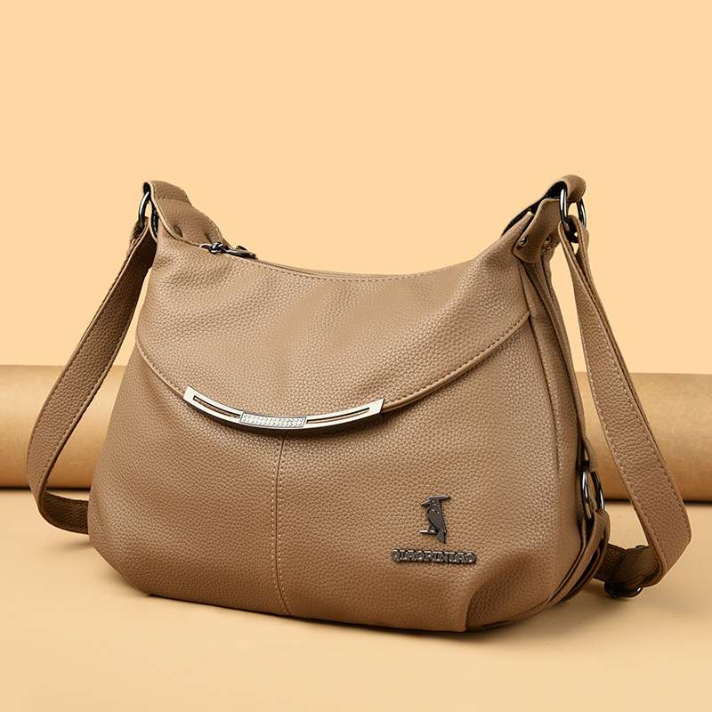 Bolsos de madre mujeres 2024 nuevo bolso multicapa de alta capacidad de moda versátil bolso de hombro de cuero suave bolso de ancianos