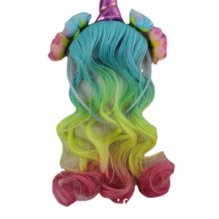 European and American Hot-Selling Unicorn Headbands, Dyed Wigs, Accessories, Headbands, Halloween Headbands, Manufacturers Wholesale