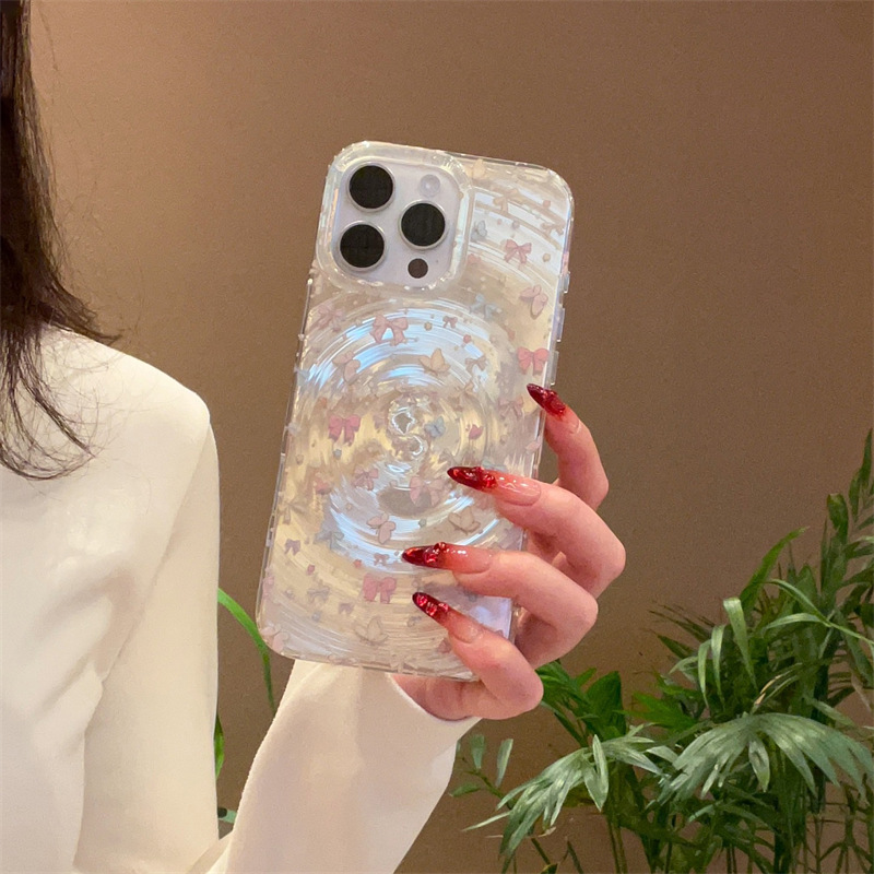 Girl ins color bowknot vlage vórtice para iPhone16ProMax Apple 15/14 funda para teléfono móvil 13 nuevo