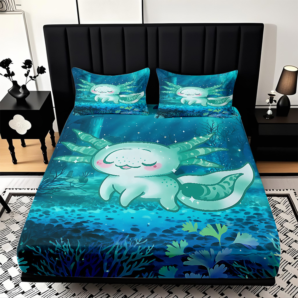 TEMU / JIT transfronterizo encantadora criatura submarina impresa digital 3D cama de cama de cama