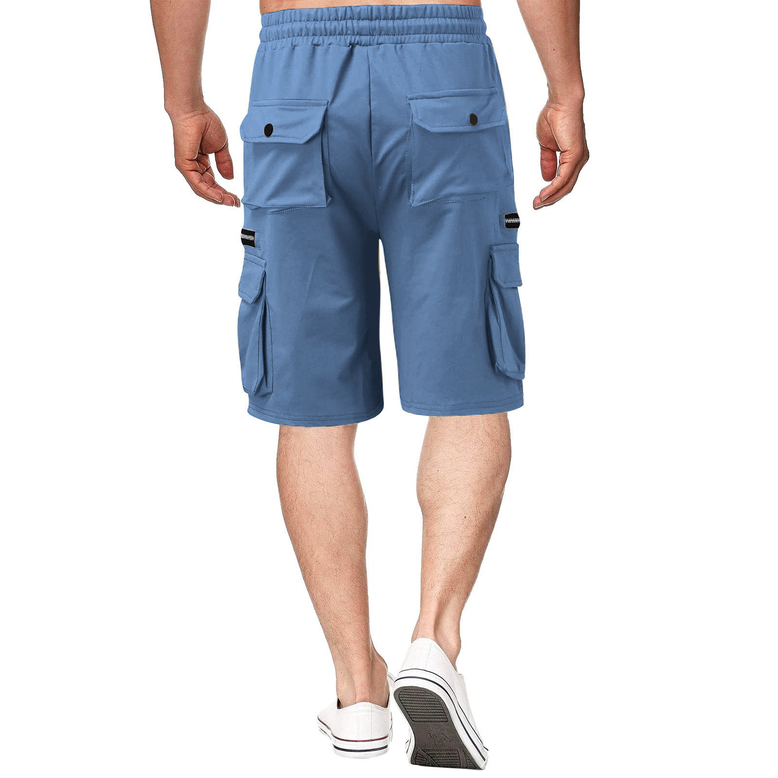 Herr sommar arbetsshorts i bomull, lös passform casual_voghion.com