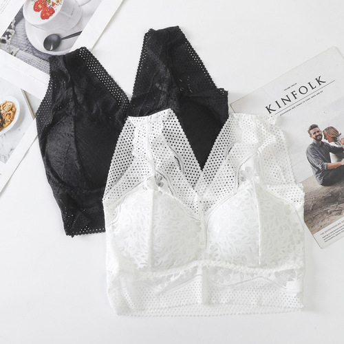 Seamless broad shoulders, ice silk, beautiful back, girl's wrapped bra, tube top, sexy small breasts, gathered, wire-free bra, bottoming underwear for women