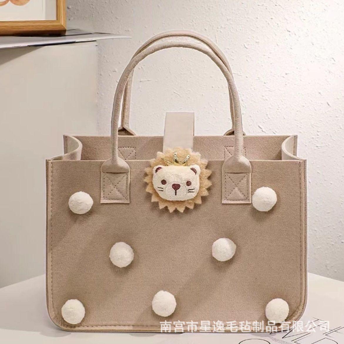 카키색 모피 볼 스타일;30*20*18