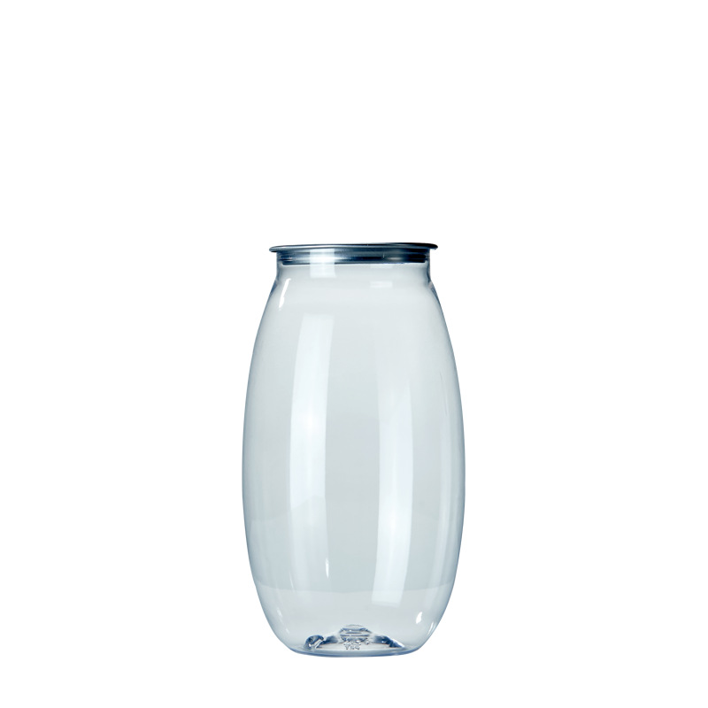 Sellado transparente té con leche lata de plástico comida PET lata de plástico 360ml botella de jugo con tapa al por mayor image 6