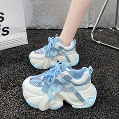 老爹鞋女设计感小众2025年夏季新款网面透气轻便运动鞋增高休闲鞋