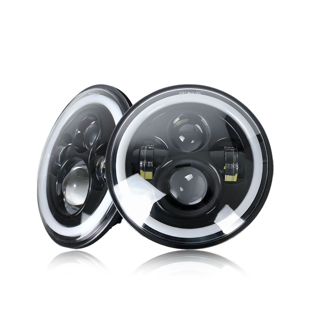 7 düymlük Wrangler farı angel eye linzalı LED işıq