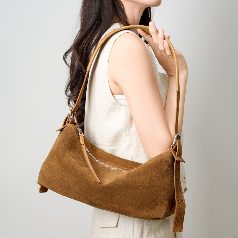 Crossbody For Women, Suede Genuine Leather Handbag, Light Commuter New Single Shoulder Bag, Niche High-End_voghion.com
