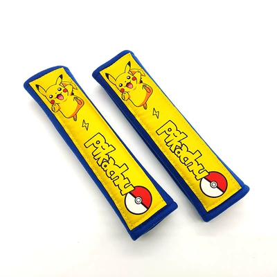 Car seat belt shoulder pad Seat belt shoulder pad - pikachu-blue-pair