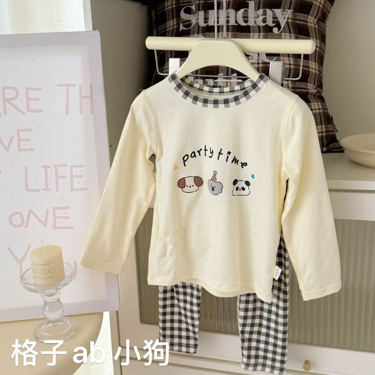 격자 무늬 복근 강아지