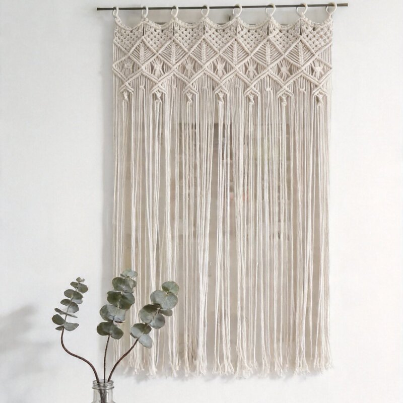 Hand-Woven Door Curtain Tapestry Bohemian Style Hand-Woven Cotton Curtain Wedding Household Products Decorative Tapestry Hand-Woven Door Curtain Tapestry Bohemian Style Hand-Woven Cotton Curtain Wedding Household Products Decorative Tapestry