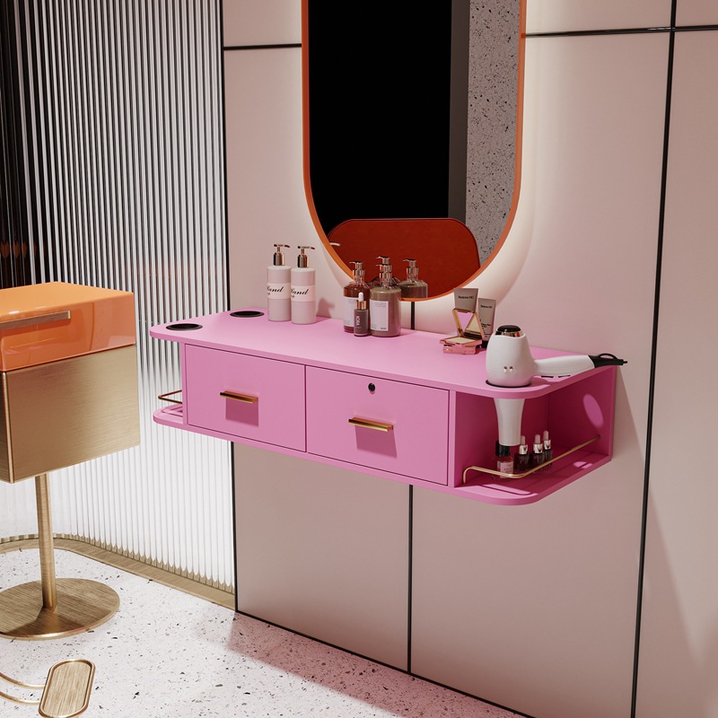 Barber shop mesa de peluquería salón mesa de maquillaje simple mesa de peluquería de pared