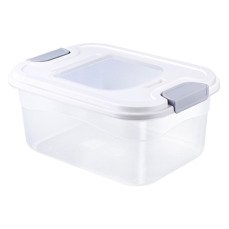 Transparent plastic rice bucket large capacity wholesale 40kg household flour rice storage box insect-proof moisture-proof sealed storage box