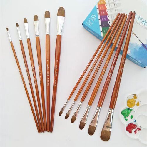 Matisse Wolf Hair Oil Paint Brush Single Round Head Watercolor Pen Art Acrylic Soft-Bristled Pen Set For Students