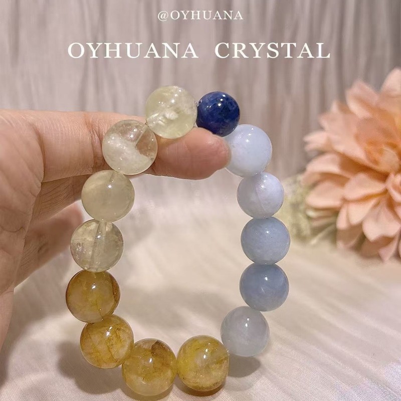 批发五行金木水火土天然水晶手串女多巴胺原创diy直播供货跨境出|undefined